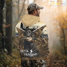 Load image into Gallery viewer, Duck Hunting Camo Shirt with Black Labrador Retriever for Duck Hunter - Best Duck Hunting Gifts NBT136