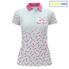 Load image into Gallery viewer, front view of matching best friends golf polo shirt custom name best friend gift