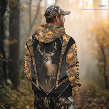 Load image into Gallery viewer, Custom Whitetail Deer Hunting Autumn Dark Camouflage 3D Shirts, Best Gift Ideas for Hunters NBT241