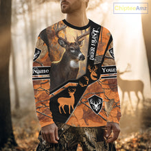 Load image into Gallery viewer, Deer Hunting Orange Camouflage 3D Printing Custom Name Shirts, Best Deer Hunting Shirts for Men NBT152