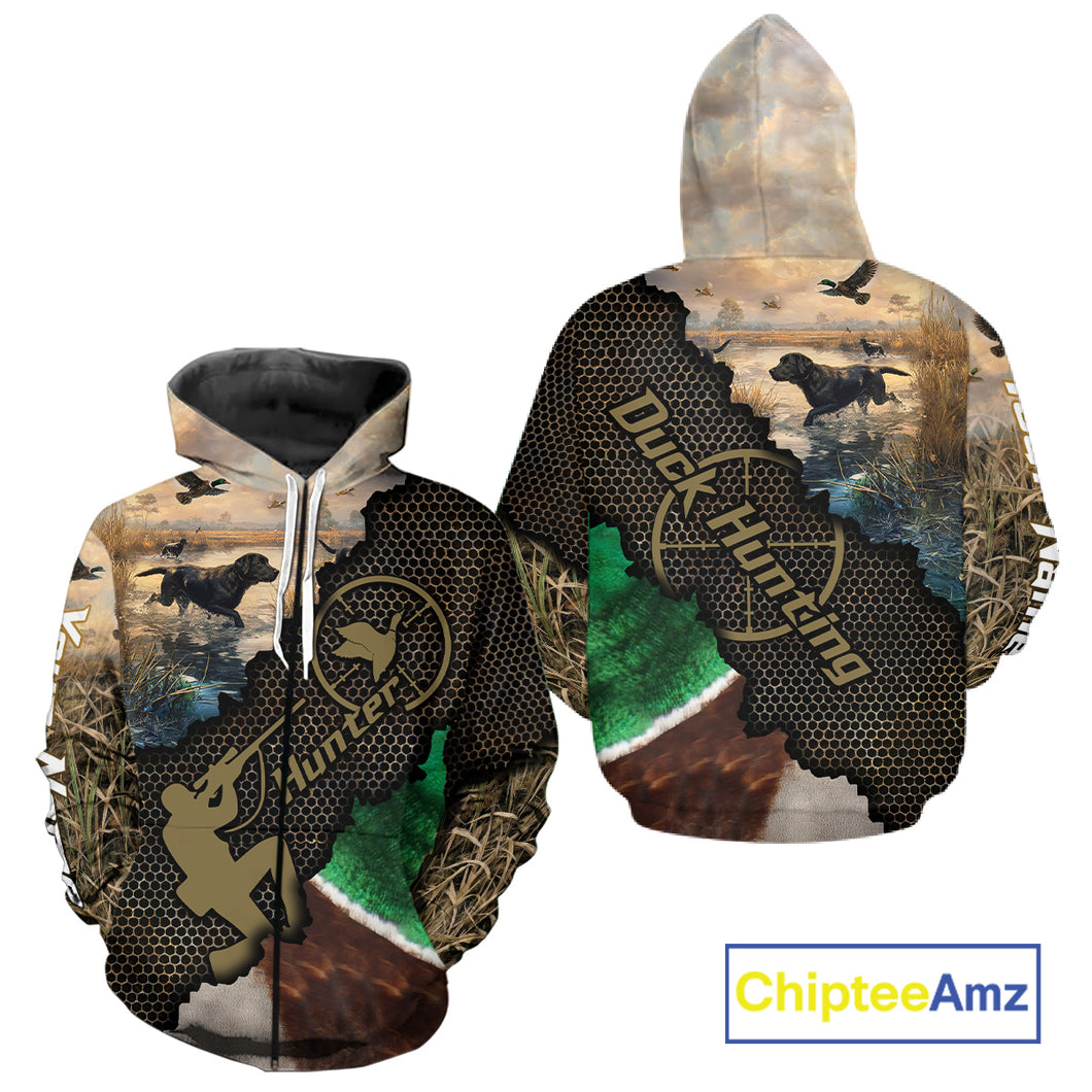 Mallard Duck Hunting Shirts, Personalized Hunting Clothes, Duck Hunting Camo Shirts, Duck Hunting Gifts NBT76