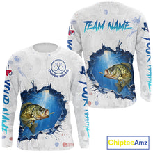 Load image into Gallery viewer, Custom Crappie Fishing Long Sleeve Tournament Shirts, Crappie Fishing Apparel | White NBT682