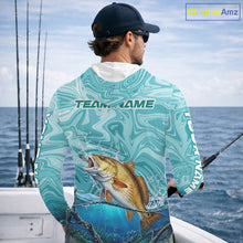 Load image into Gallery viewer, Custom Redfish Long Sleeve Hooded Performance Fishing Shirts, Water Camo Saltwater Fishing Jerseys NBT691
