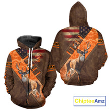 Load image into Gallery viewer, Whitetail Deer Hunting Leather Pattern Custom Name Shirt 3D All Over Printed Clothes, Hunting Gifts NBT90