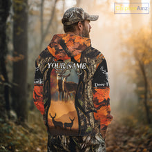 Load image into Gallery viewer, Orange Camo Whitetail Deer Hunting Shirt Custom name for Fall Season, Perfect Gifts for Hunters NBT04