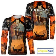 Load image into Gallery viewer, Orange Camo Whitetail Deer Hunting Shirt Custom name for Fall Season, Perfect Gifts for Hunters NBT04