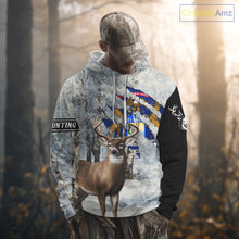 Load image into Gallery viewer, Snow Camo Deer Hunting Shirt, Pennsylvania Flag, Whitetail Hunters NBT13