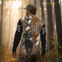 Load image into Gallery viewer, Duck Hunting with Black Lab Custom Name 3D All Over Print Camo Shirt, Hunting Gifts for Hunters NBT109