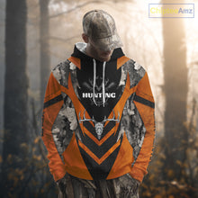 Load image into Gallery viewer, Deer Hunting Shirts Burnt Orange Camo With Deer Skull - Best Gift Ideas for Hunter NBT20