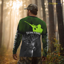 Load image into Gallery viewer, Deer Hunting Shirt Deerholic Hunter Silhouette – Green Camo Big Game Rifle for Men NBT25