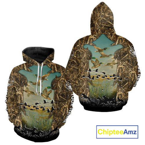 Waterfowl Duck Hunting Camouflage 3D Printing Shirts, Personalized Duck Hunting Shirts NBT137