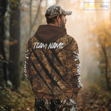 Load image into Gallery viewer, Personalized Brown Camo Deer Hunting Shirt with US Flag &amp; Deer Buck, Hunter Gifts NBT59