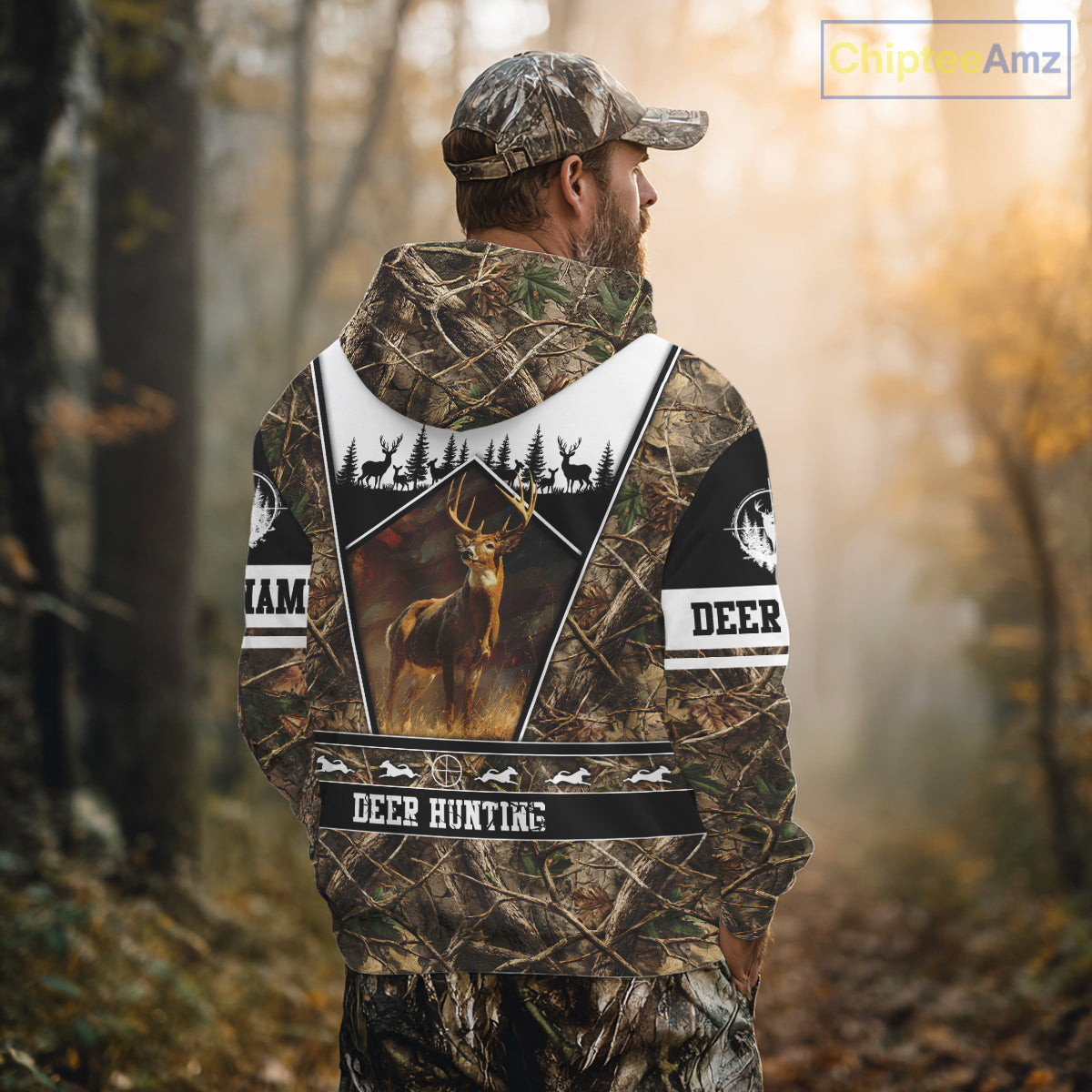 Whitetail Deer Camo 3D All Over Printed Shirts, Deer Hunting Crew Outfit, Hunting Gifts NBT63