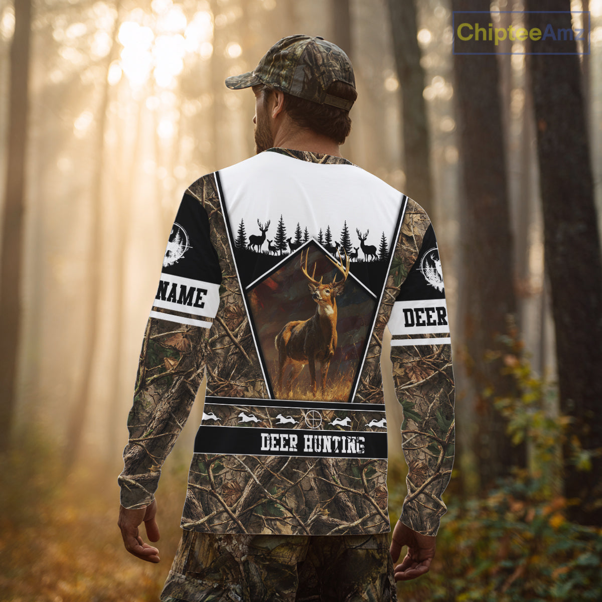 Whitetail Deer Camo 3D All Over Printed Shirts, Deer Hunting Crew Outfit, Hunting Gifts NBT63