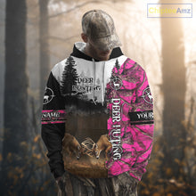 Load image into Gallery viewer, Deer Hunting Pink Camo Custom Name 3D All Over Print Shirts, Hunting Gifts NBT66
