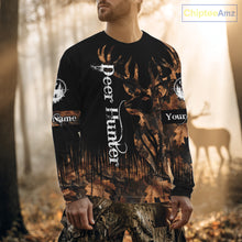Load image into Gallery viewer, Personalized Deer Hunting Brown Camouflage Pattern with Big Buck Shirt, Big Game Clothes for Deer Hunters NBT75