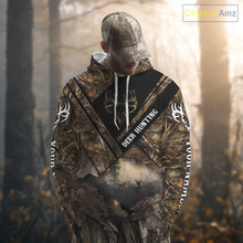 Load image into Gallery viewer, Deer Hunting Shirt Custom Name 3D All Over Print with Deer Skull &amp; Brown Camo For Deer Hunters NBT79