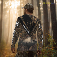 Load image into Gallery viewer, Deer Hunting Shirt Custom Name 3D All Over Print with Deer Skull &amp; Brown Camo For Deer Hunters NBT79