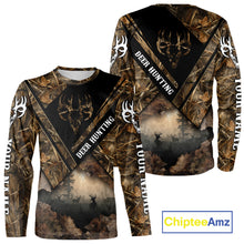 Load image into Gallery viewer, Deer Hunting Shirt Custom Name 3D All Over Print with Deer Skull &amp; Brown Camo For Deer Hunters NBT79