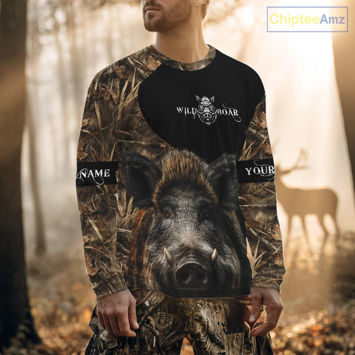 Wild Boar Hunting Camouflage Custom Name 3D All Over Print Shirts, Personalized Hunting Gifts NBT103