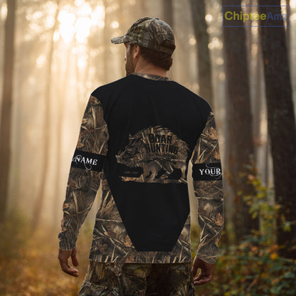 Wild Boar Hunting Camouflage Custom Name 3D All Over Print Shirts, Personalized Hunting Gifts NBT103