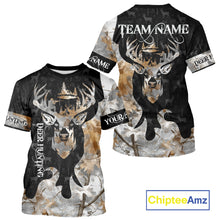 Load image into Gallery viewer, Snowfall Deer Hunting Hoodie, Longsleeves Shirt – Winter Camo Custom Name for Big Game Hunters NBT33