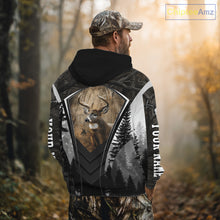 Load image into Gallery viewer, Beautiful Whitetail Deer Hunting Dark Camo 3D All Over Printed Shirts, Hunting Gifts for Men NBT86