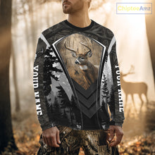 Load image into Gallery viewer, Beautiful Whitetail Deer Hunting Dark Camo 3D All Over Printed Shirts, Hunting Gifts for Men NBT86