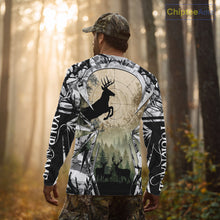 Load image into Gallery viewer, Grey Camo Deer Hunting Hoodie, Buck with Scope Silhouette, Whitetail Season NBT14