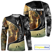 Load image into Gallery viewer, Personalized Deer Hunting Hoodie, Longsleeve Shirt – Whitetail Buck, Fall Camo, Gifts for Men NBT27