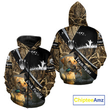 Load image into Gallery viewer, Duck Hunting Camo Shirt with Yellow Labrador Retriever for Duck Hunter - Best Duck Hunting Gifts NBT47