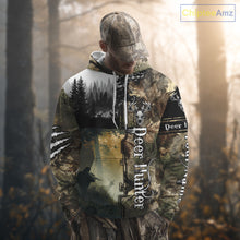 Load image into Gallery viewer, Personalized Forest Camo Deer Hunting 3D All Over Printed Custom Name Shirts Hunting Gifts NBT65