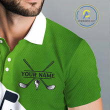 Load image into Gallery viewer, Green &amp; Blue Golf Bag Mens Golf Polo Shirts Custom Golf Shirts, Golf Attire For Men NBT576
