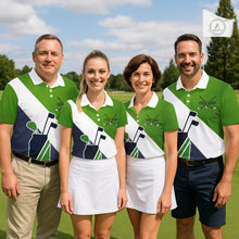 Load image into Gallery viewer, Green &amp; Blue Golf Bag Mens Golf Polo Shirts Custom Golf Shirts, Golf Attire For Men NBT576