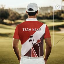 Load image into Gallery viewer, Red Golf Bag Mens Golf Polo Shirts Custom Golf Shirts, Golf Attire For Men NBT578