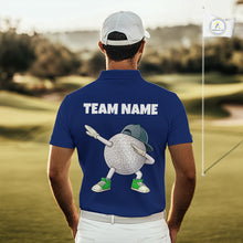 Load image into Gallery viewer, Blue Funny Golf Ball Custom Team Polo Shirt, Personalized Mens Golf Polo Shirt, Golf Lovers Gift NBT604