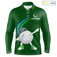 Load image into Gallery viewer, Green Funny Golf Ball Custom Team Polo Shirt, Personalized Mens Golf Polo Shirt, Golf Lovers Gift NBT605