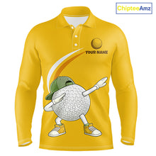 Load image into Gallery viewer, Yellow Funny Golf Ball Custom Team Polo Shirt, Personalized Mens Golf Polo Shirt, Golf Lovers Gift NBT606