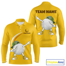 Load image into Gallery viewer, Yellow Funny Golf Ball Custom Team Polo Shirt, Personalized Mens Golf Polo Shirt, Golf Lovers Gift NBT606