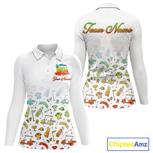 Load image into Gallery viewer, Womens Golf Polo Shirts Colorful Tie Dye Pattern Custom Name, Golf Shirts For Ladies NBT500