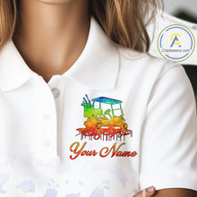Load image into Gallery viewer, Womens Golf Polo Shirts Colorful Tie Dye Pattern Custom Name, Golf Shirts For Ladies NBT500