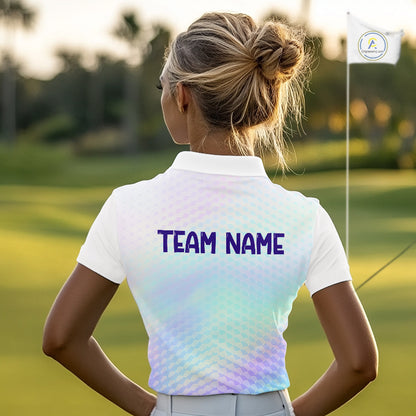 Hologram Womens Polo Golf  Shirts Custom Name Golf Shirt For Women, Golf Team Clothes NBT506