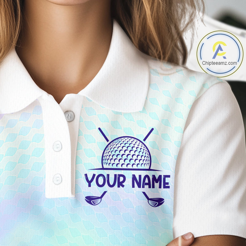 Hologram Womens Polo Golf  Shirts Custom Name Golf Shirt For Women, Golf Team Clothes NBT506