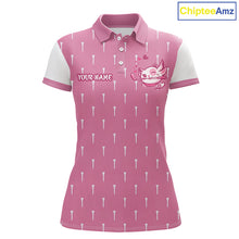 Load image into Gallery viewer, front view of cat mom funny womens golf polo shirt for mother’s day gifts