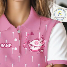 Load image into Gallery viewer, close up polyester fabric womens golf polo shirt 