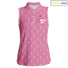 Load image into Gallery viewer, front view of cat mom funny womens sleeveless golf polo shirt for mother’s day gifts