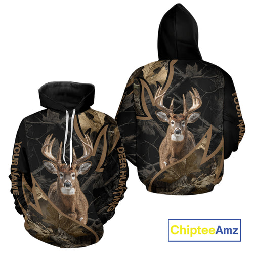Best Whitetail Deer Hunting Black Camouflage 3D Printing Shirts, Gift Ideas for Hunters NBT236