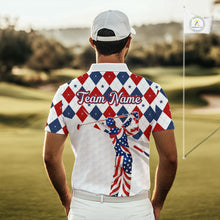 Load image into Gallery viewer, American Flag Golf Polo Shirt For Mens Patriotic White Golf Shirt 4th of July Golf Outfit Golf Gifts NBT520