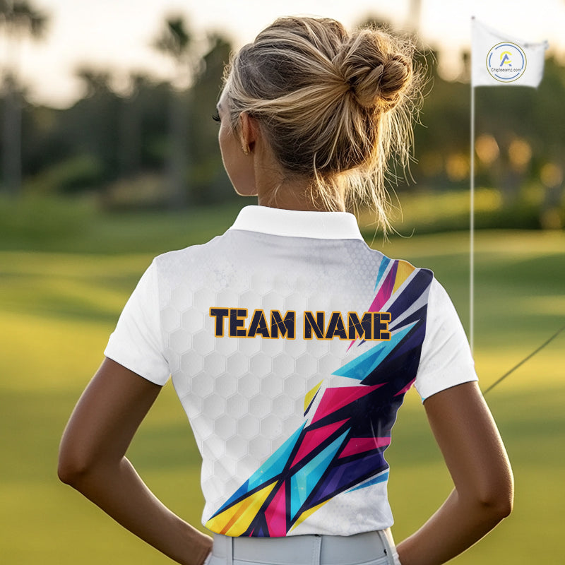 Womens Golf Polo Shirts Custom Name Golf Shirts For Women, White Golf Shirts, Gift For Golf Lovers NBT549
