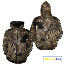 Load image into Gallery viewer, Whitetail Deer Hunting Brown Camo Custom Name Full Printing Shirts, Personalized Gifts for Hunters NBT124
